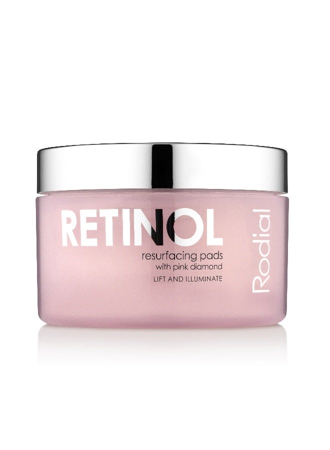 Rodial Pink Diamond Retinol Resurfacing Pads 60 Pads – Overnight Renewal for Mature Skin, Retinol & Diamond Powder, Exfoliating Treatment for Texture Irregularity Relief 60 Pads - Image 1